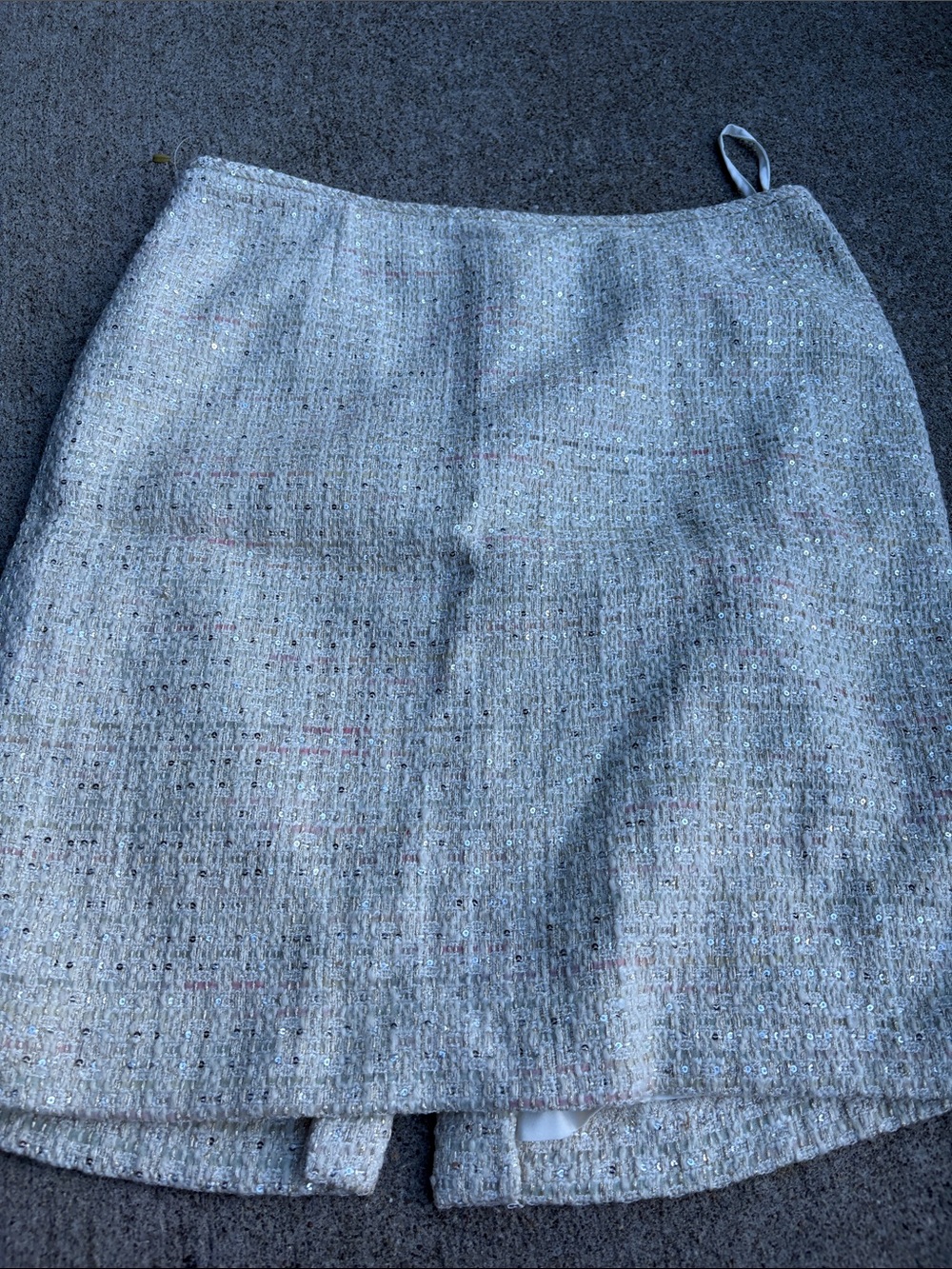Classic Tweed White Pencil Skirt